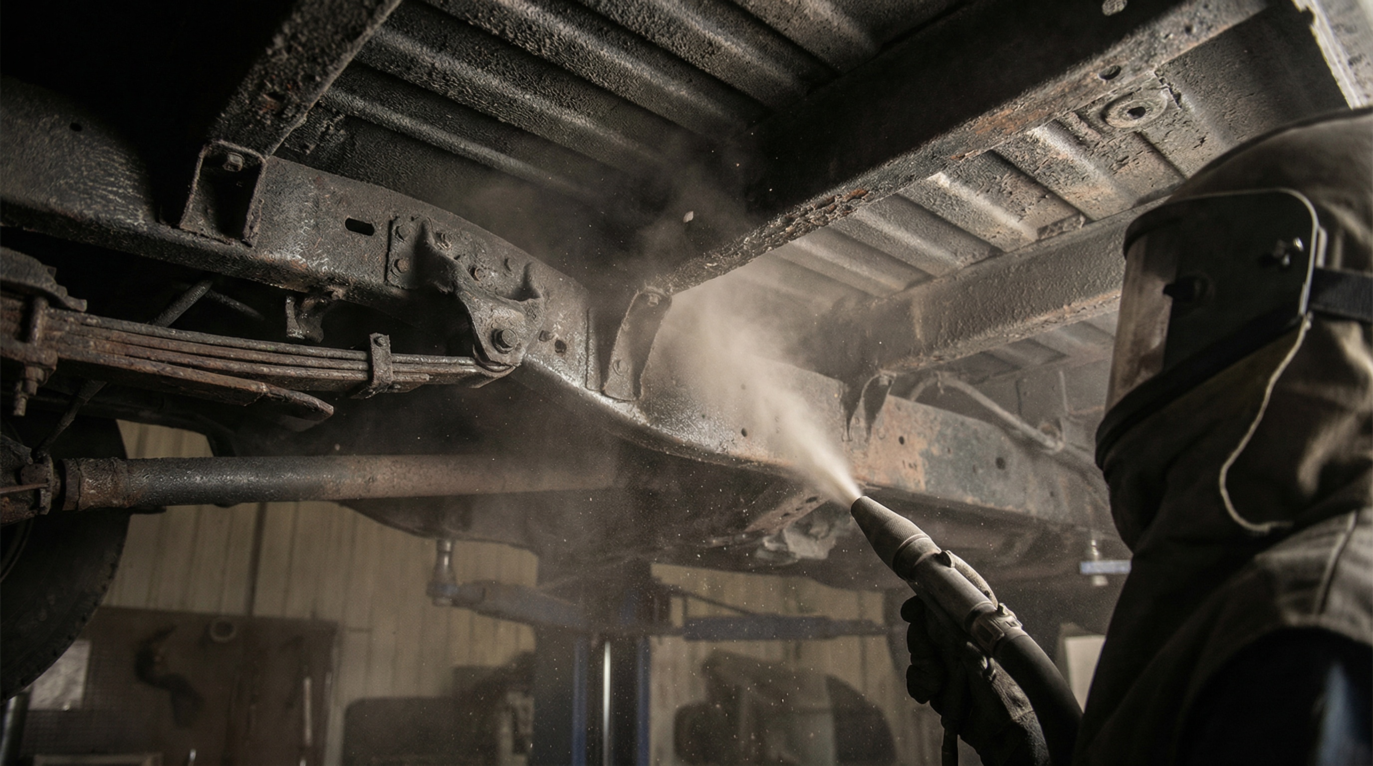 Sandstrahlen Unterboden